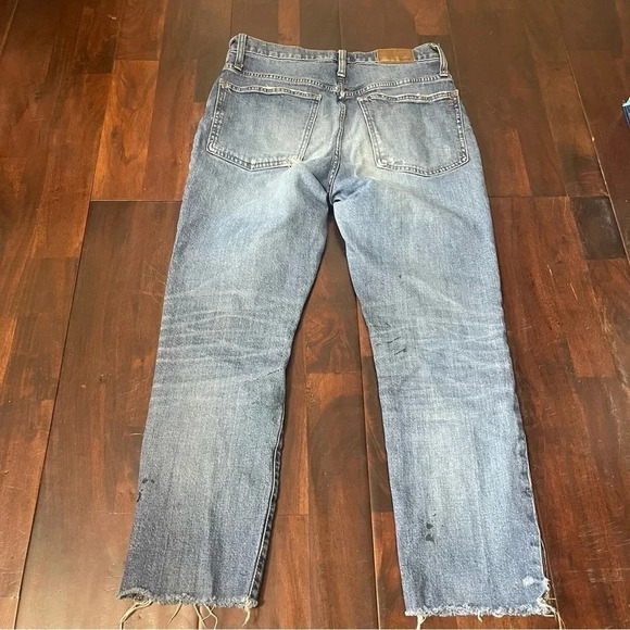 Madewell The Perfect Vintage High Waist Side Slit Crop Jeans Raw Hem size 30 - Picture 8 of 16